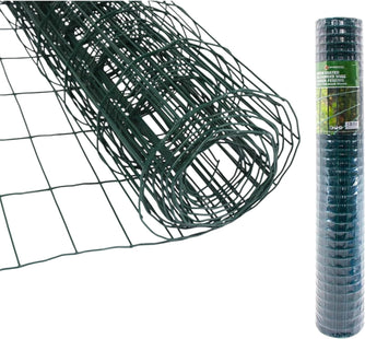 Green Coated Galvanised Wire Mesh 0.9m x 10m – 25mm Garden Netting Roll