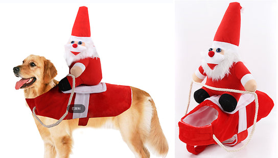 Riding Santa Claus Pet Outfit