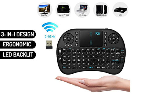 Wireless LED Backlit Mini Keyboard with Mouse Pad