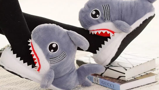 Novelty Shark Plush Slippers
