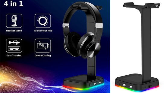 RGB Light-Up USB Headphones Stand
