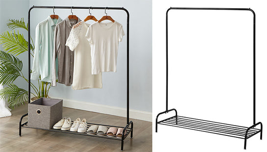 Heavy Duty Metal Coat Stand with Shoe Rack