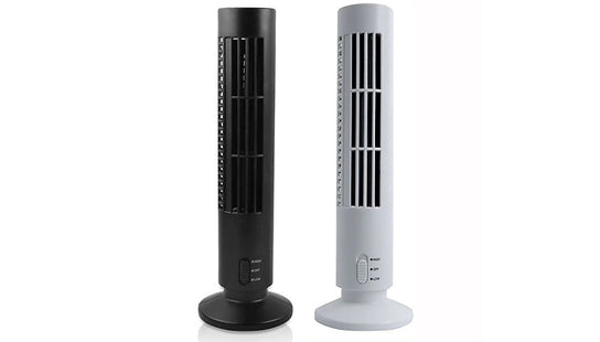 USB Rechargeable Bladeless Tower Fan - 2 Colours