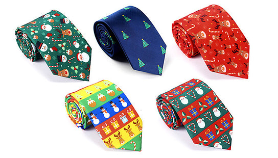Men's Christmas Themed Tie - 5 Designs