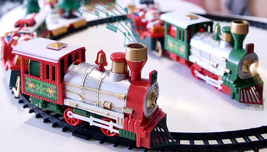 Kid's Light-Up Christmas Train Track Toy Set