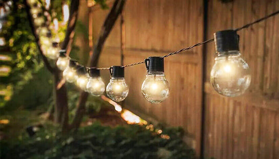 Solar-Powered Retro-Style Bulb String Lights
