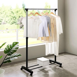 Wheeled Adjustable Clothes Rail/Shoe Rack