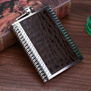8oz Luxury Leather Stainless Steel Hip Flask