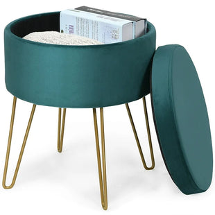 Round Velvet footstall Storage & Chair