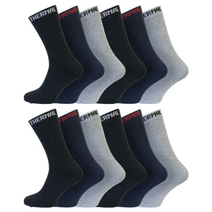 Mens 12 Pack Premium Quality Cotton Rich Thermal Socks