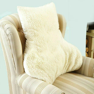 Lumbar Back Support Faux-Sheepskin Chair Cushion