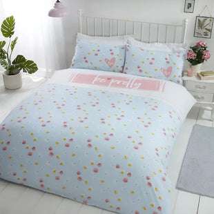 Luxury Be Pretty Blue Duvet Cover Set