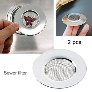 2x Stainless Steel Sink Strainer Kitchen Gutters