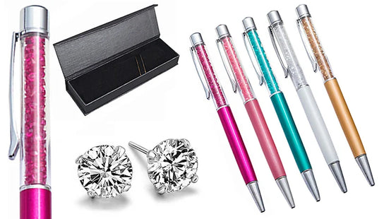 Swarovski Elements Pen and Earring Gift Set