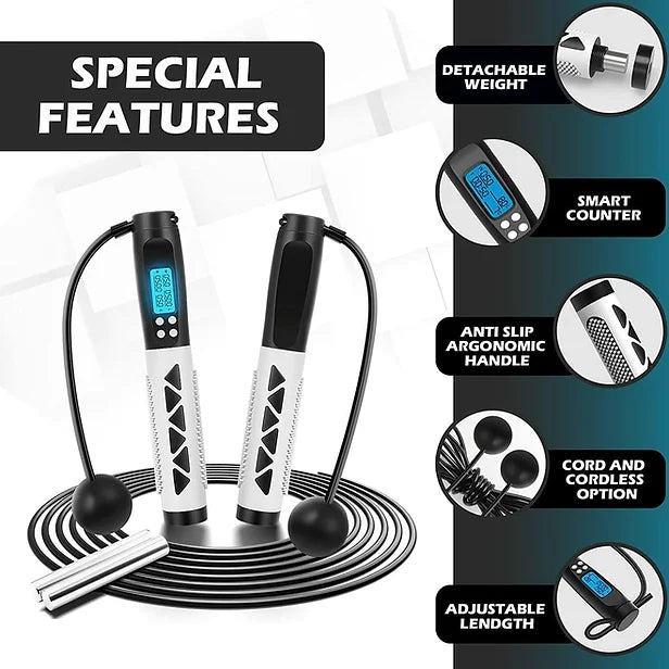 LCD Digital Display Skipping Rope With Counter 2 In 1 Speed Jump Rope