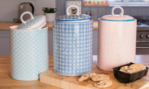 Nicola Spring Hand-Printed Porcelain Cookie Jars