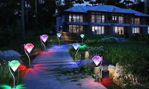 Colour-Changing LED Diamond Stake Lights