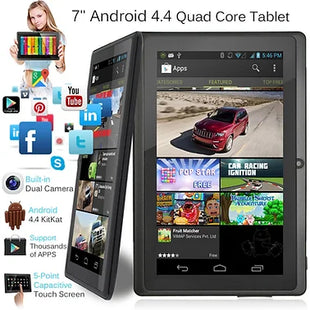 7" Inch Android Tablet 8GB Quad Core 4.4 Dual Camera Bluetooth Wifi Tablet