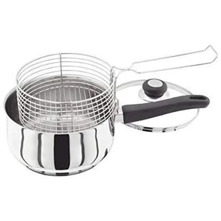 Stainless Steel Chip Pan & Lid W/ Wire Basket