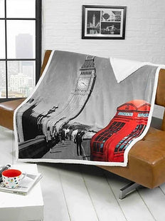 City Printed Fleece Throws