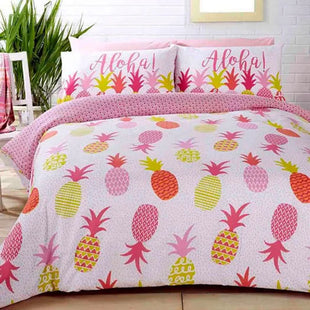 STUDIO ART ALOHA PINEAPPLES DUVET SET REVERSIBLE