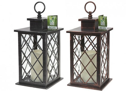ORNATE GARDEN LED FLICKERING CANDLE LANTERN