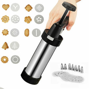 Stainless Steel Baking Press & Icing Gun Kit
