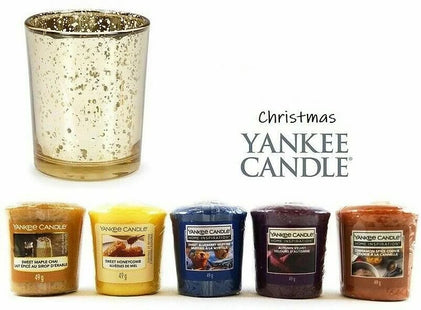 YANKEE CANDLE VOTIVE SET GLASS HOLDER HAMPER