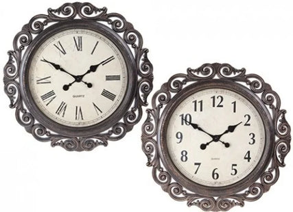 SCROLLED QUARTZ WALL CLOCK