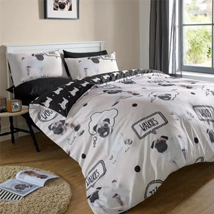 Pug Walkies Duvet Set