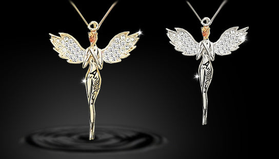 Guardian Angel Necklace With Crystals From Swarovski