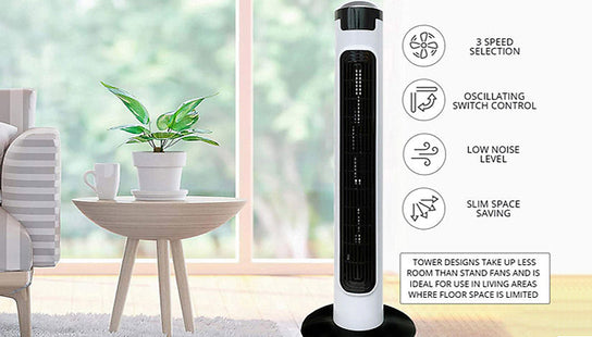 3-Speed Oscillating Tower Fan