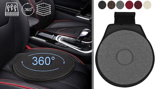 360° Rotating Memory Foam Car Seat Cushion