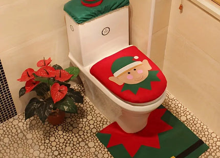 1pc Christmas Elf Toilet Cover Set