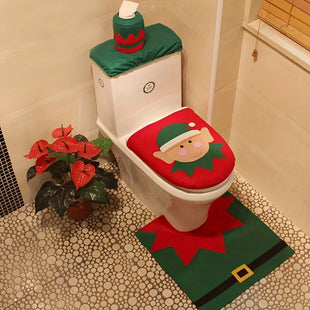 1pc Christmas Elf Toilet Cover Set