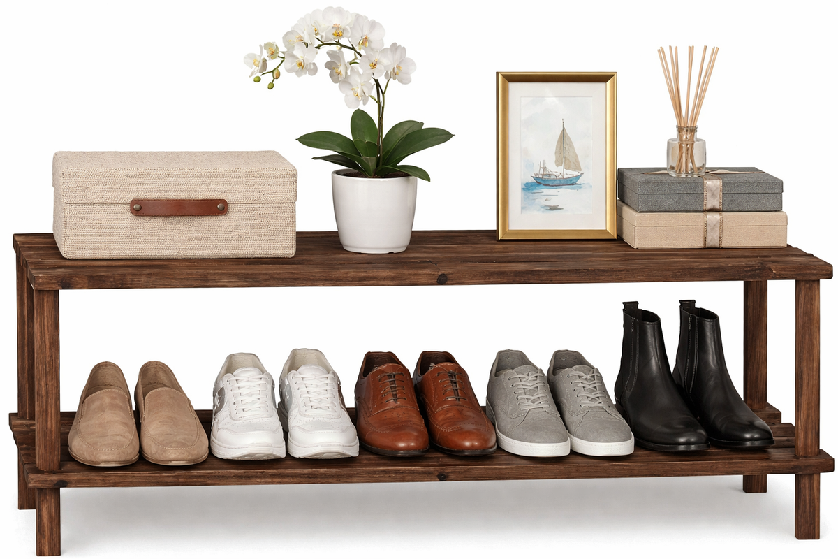 Wooden Shoe Rack - Footwear Storage Organiser