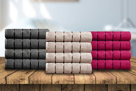 Set of 4 Exquisite 400GSM Pure Cotton Stripe Bath Sheets