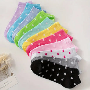 20 Pairs Heart Print Socks