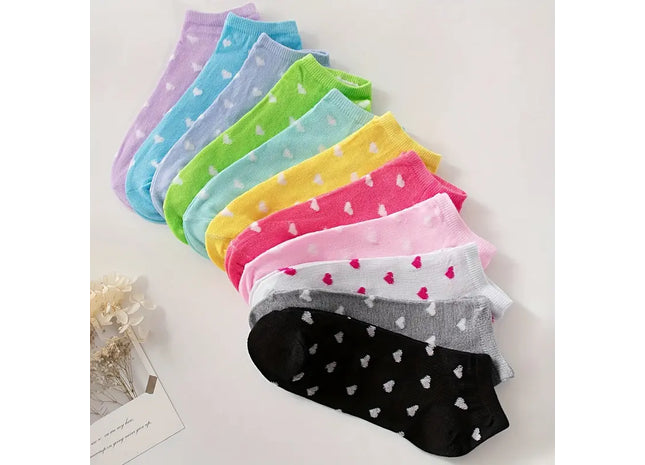 20 Pairs Heart Print Socks