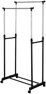 Double Adjustable Garment Rack Clothes Rail