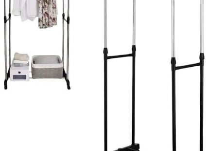 Double Adjustable Garment Rack Clothes Rail