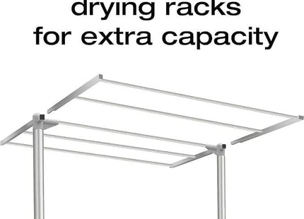 HomeVibe 4-Tier Heated Clothes Airer with Cover – Electric Clothes Dryer & Heated Airer, Built-in Timer, 23m Drying Capacity, Foldable Clothes Horse, 147x73.5x71cm, Silver