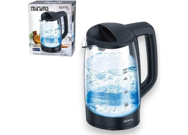 1.7L Cordless Electric Kettle Glass – 2200W Fast Boil
