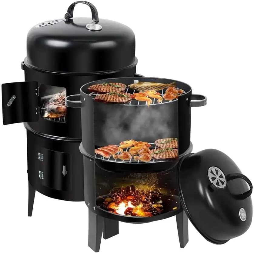 Versatile Outdoor Cooking: The Ultimate 3-in-1 Charcoal BBQ, Grill, and Smoker