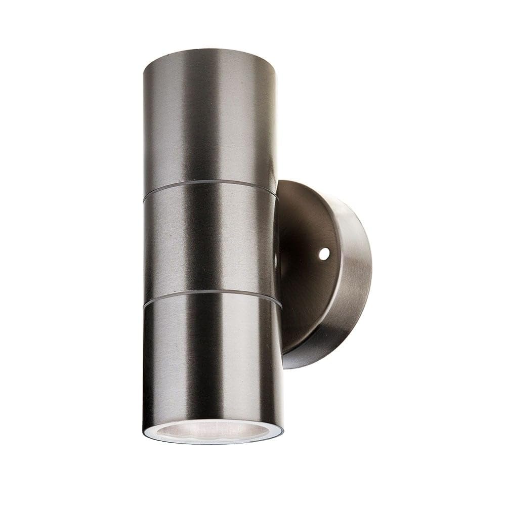 Outside Wall Lights 2 x GU10 Up and Down Lights for Garden, Porch, Front Door, Patio | Max 35Wx2 IP44 Water & Dust Protection Stainless Steel