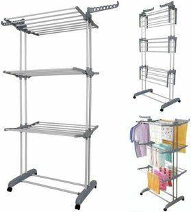 4-Tier Clothes Drying Rack, Foldable Laundry Airer Hanger with 24m Drying Space