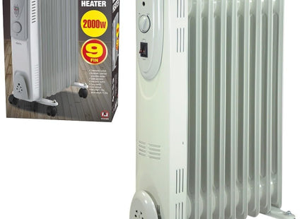 Oil Filled Radiator Heater - White | Energy-Efficient Electric Radiator with Adjustable Thermostat & 3 Heat Settings
