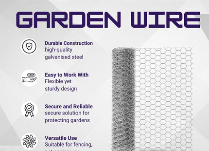 Square Mesh Galvanised Garden Wire 600mm x 5m