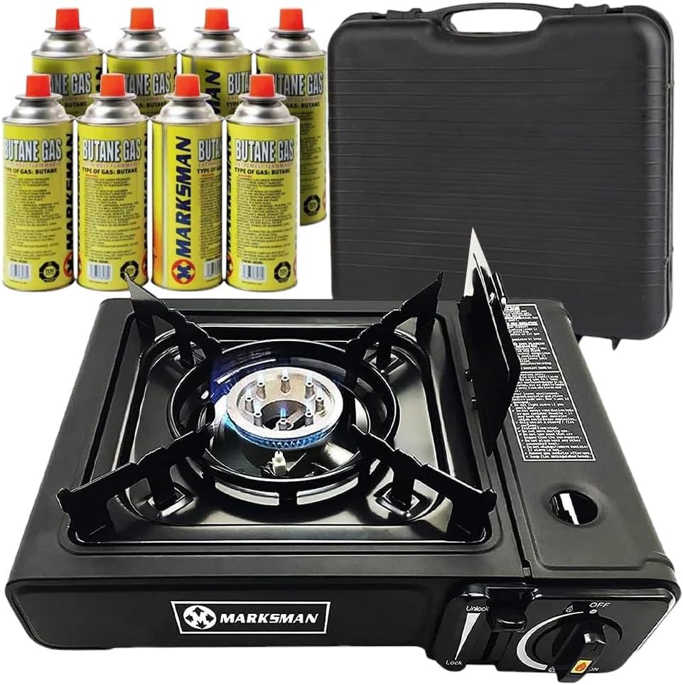 Portable Gas Stove with 8 Butane Gas Canisters
