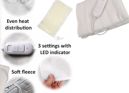 Electric Heated Blanket - 3 Heat Settings - 3 Sizes